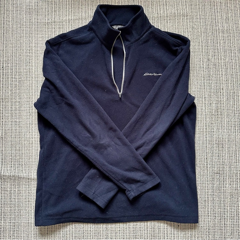 Eddie Bauer Men’s Fleece Half Zip Medium Navy